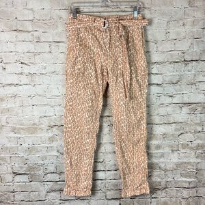 by Anthropologie The Wanderer Size 26 Cropped Utility Pants Animal Print Belt